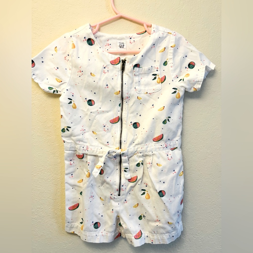 Gap white fruits print romper for girls